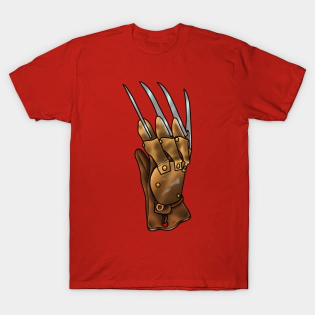 Knife glove T-Shirt by Glockink